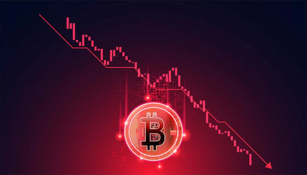 bitcoin is downtrend image background decentralized finance concept 36402 854