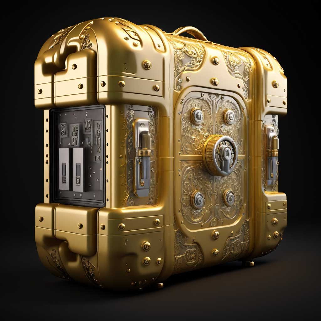 a suitcase gold security vault