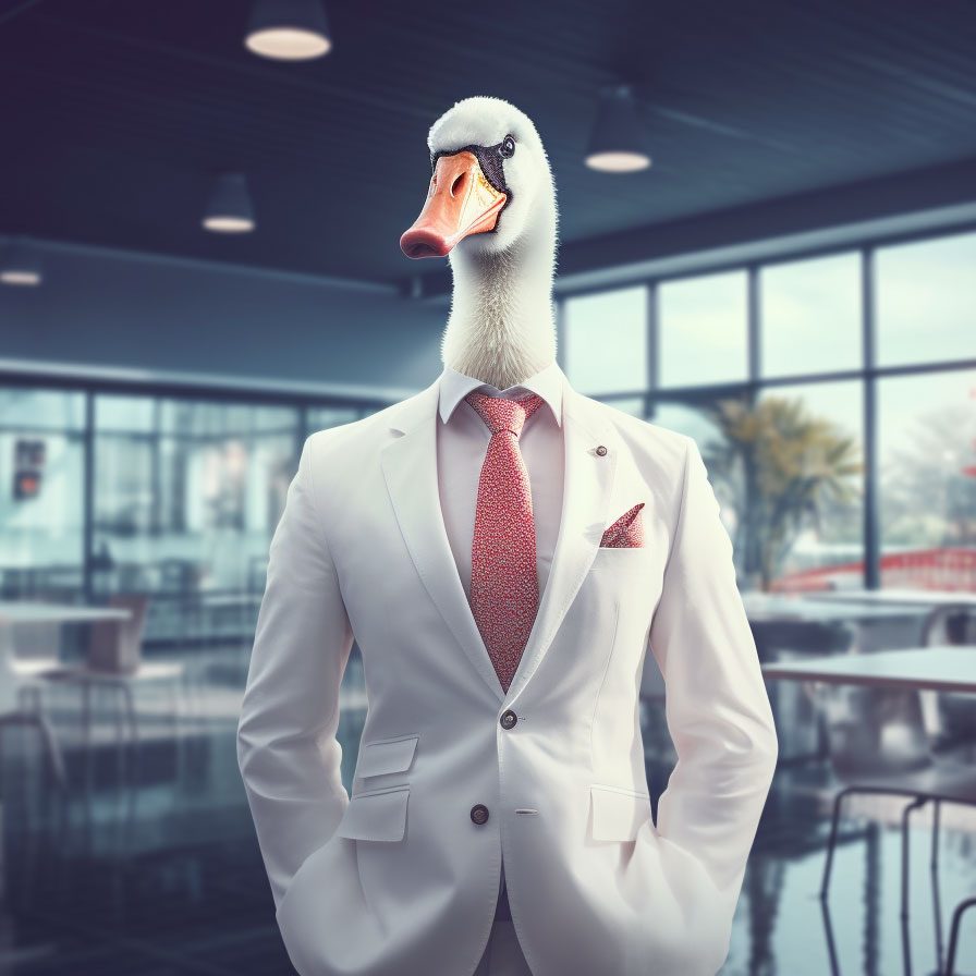 4lv 2 an Anthropomorphic White Swan Wearing a Suit on modern of f2ae1681 0ddc 4ead a69a 2900fcf279e0 edited