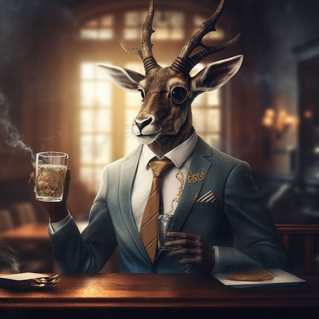 weezzyy Antilope in a suit standing in front of a elegant backg 70f48f54 d814 45d4 8601 028af2f28030